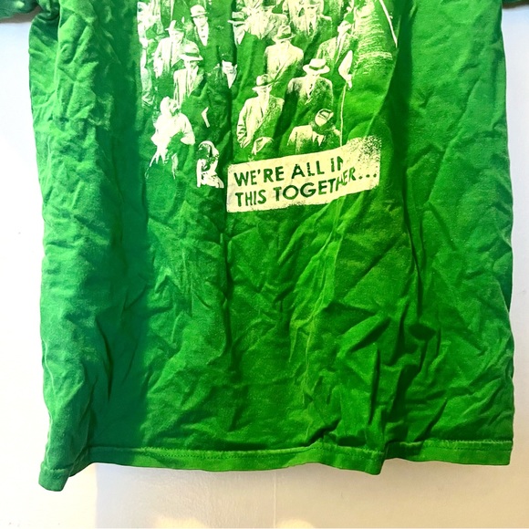 🎉RARE🎉 Slave Skateboard green graphic tshirt with “we’re all in together”. - Picture 3 of 11